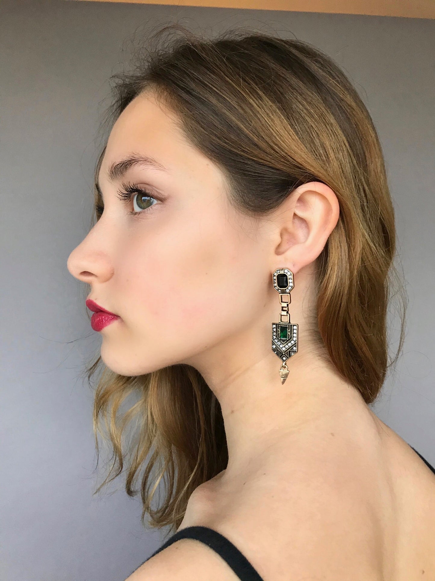 Art deco crystal earrings