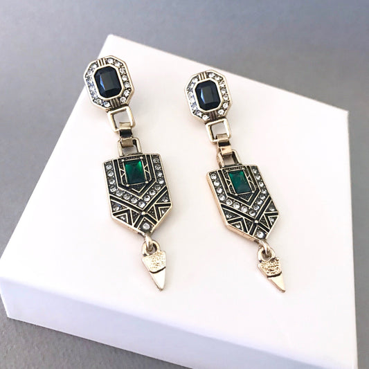 Art deco crystal earrings