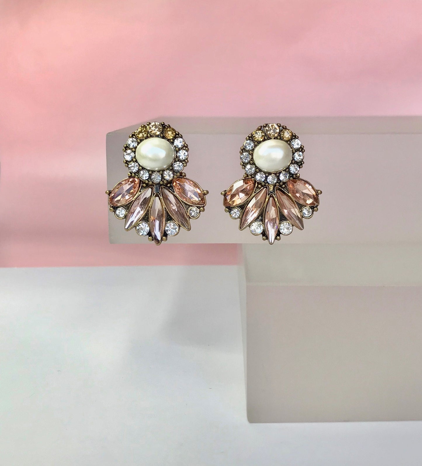 Pink crystal earrings