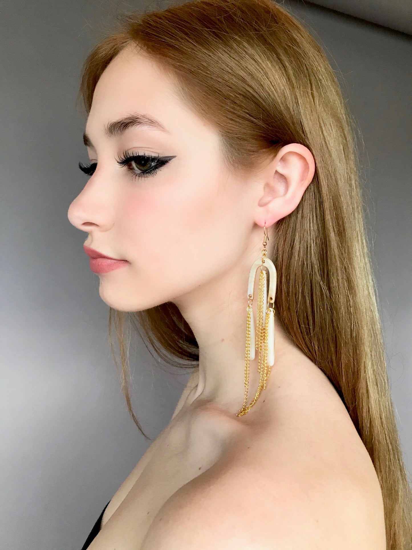 Chandelier arch chain earrings