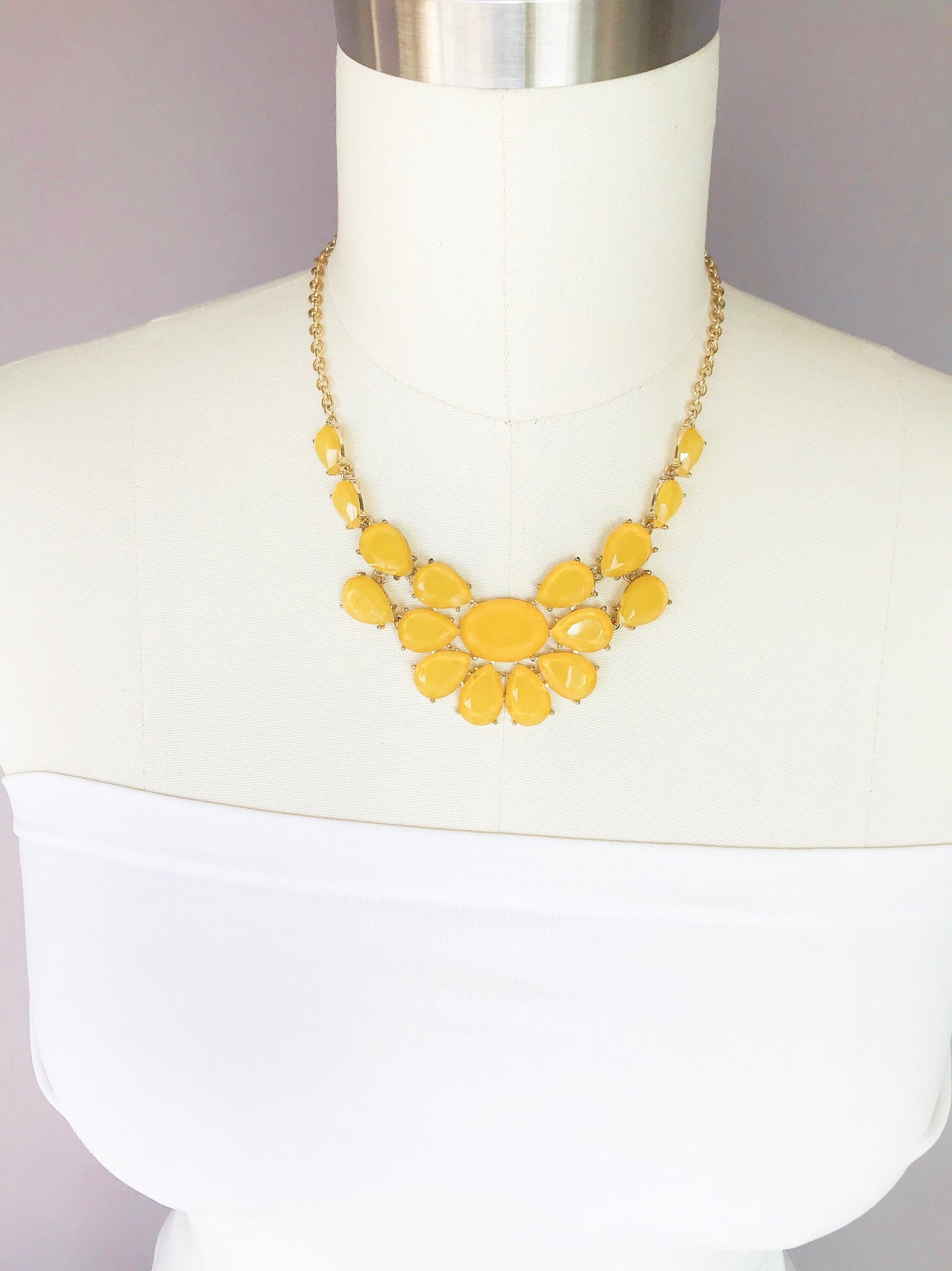 Turquoise green bib necklace