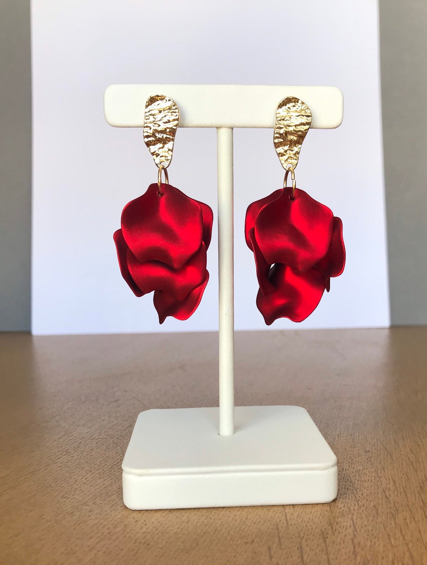 Lilac petal cascade earrings