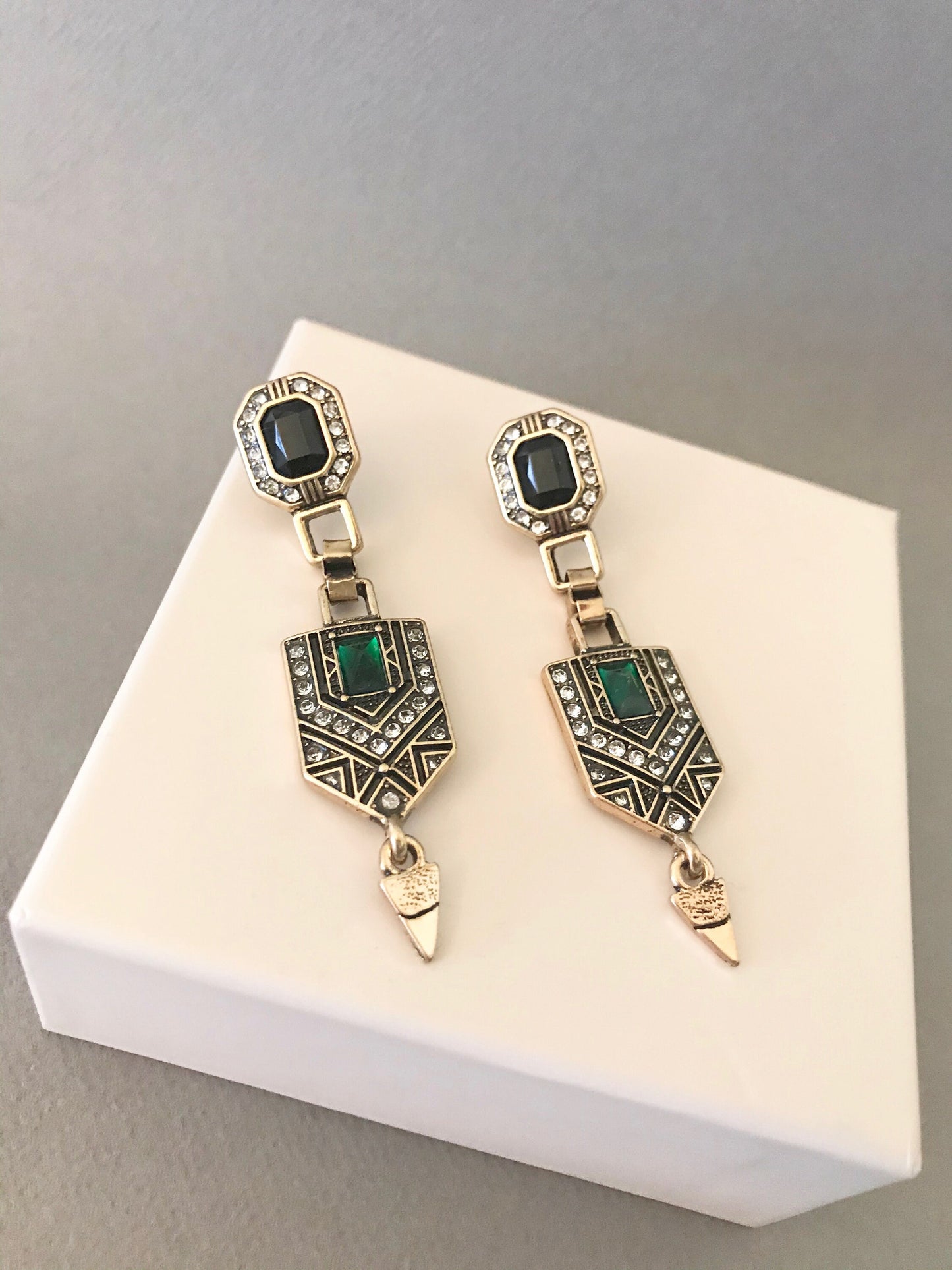 Art deco crystal earrings