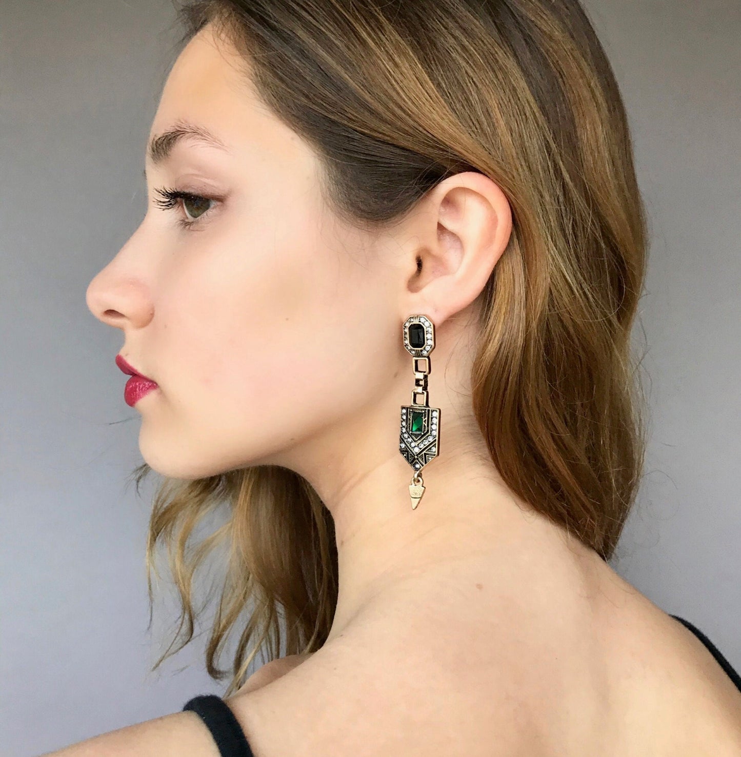 Art deco crystal earrings