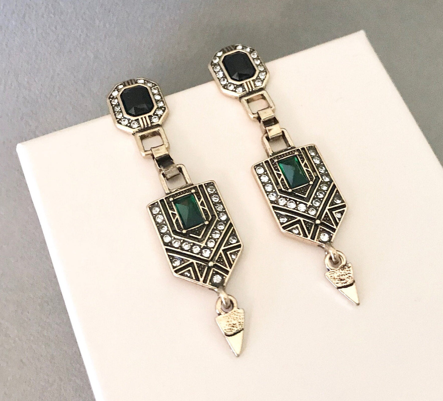 Art deco crystal earrings