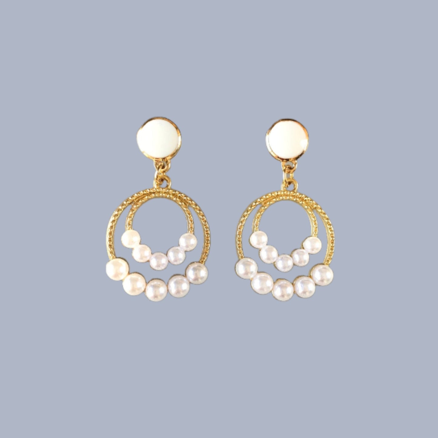 White earrings bridal earrings
