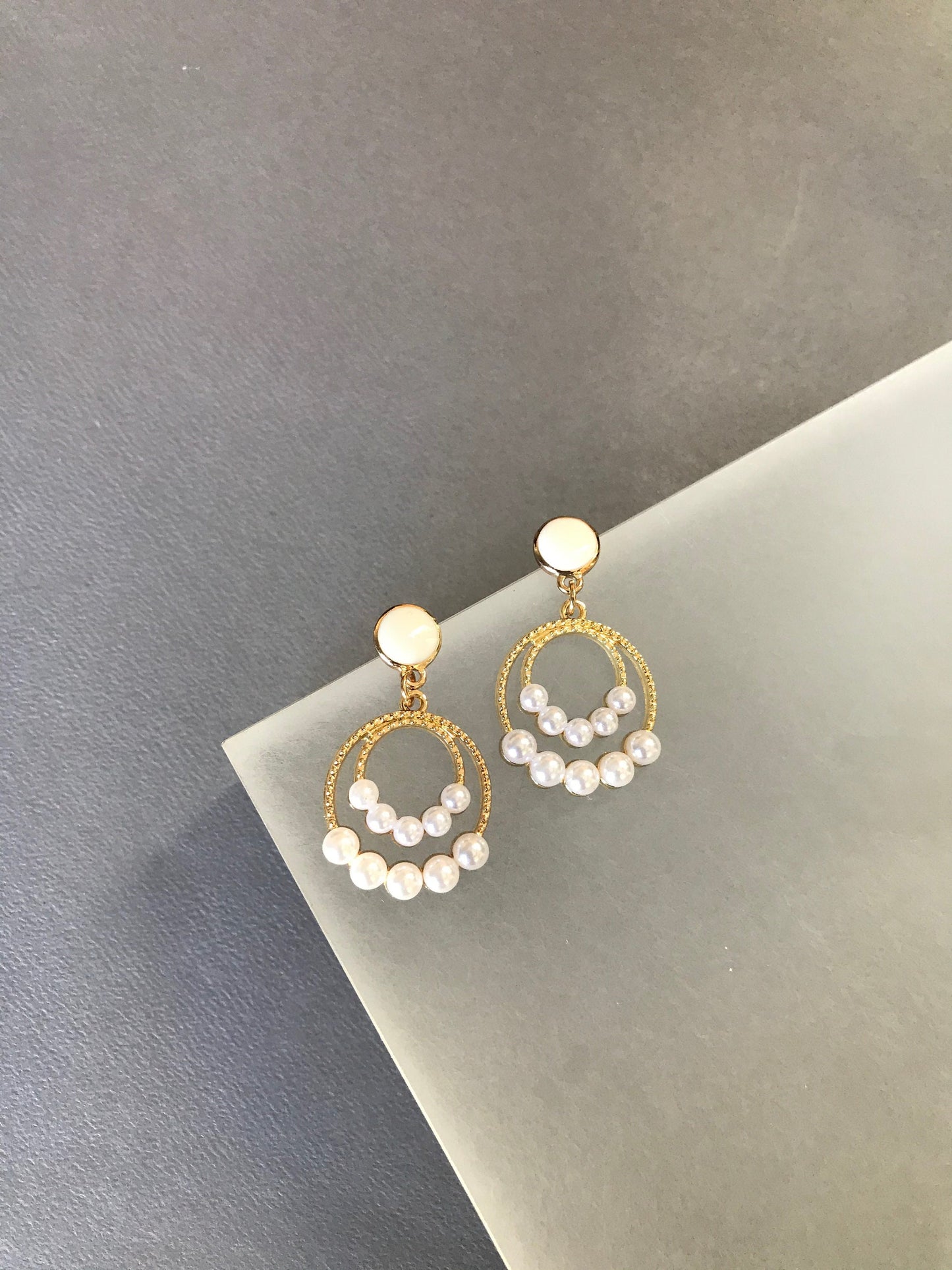 White earrings bridal earrings