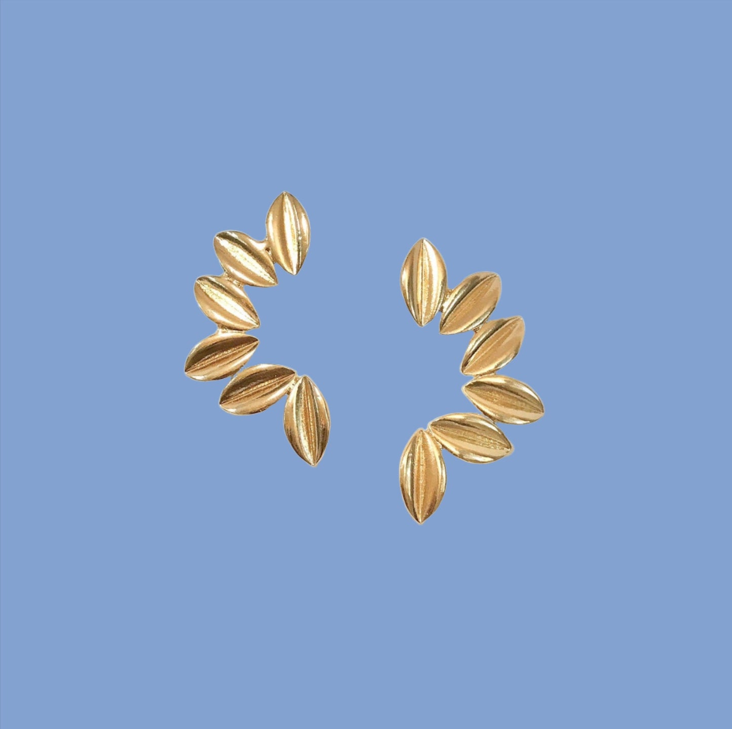 Gold coffee beans statement earrings