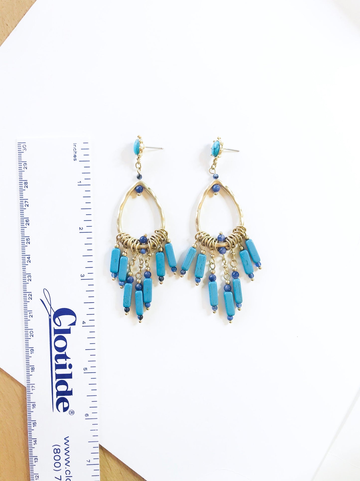 Turquoise earrings, statement boho earrings