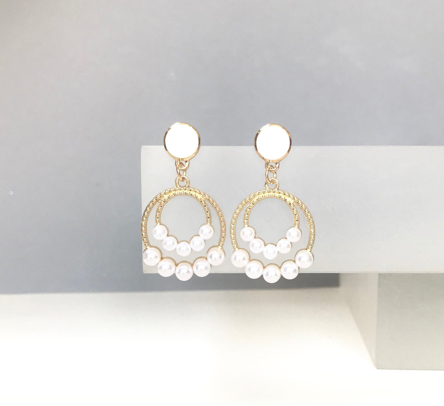 White earrings bridal earrings