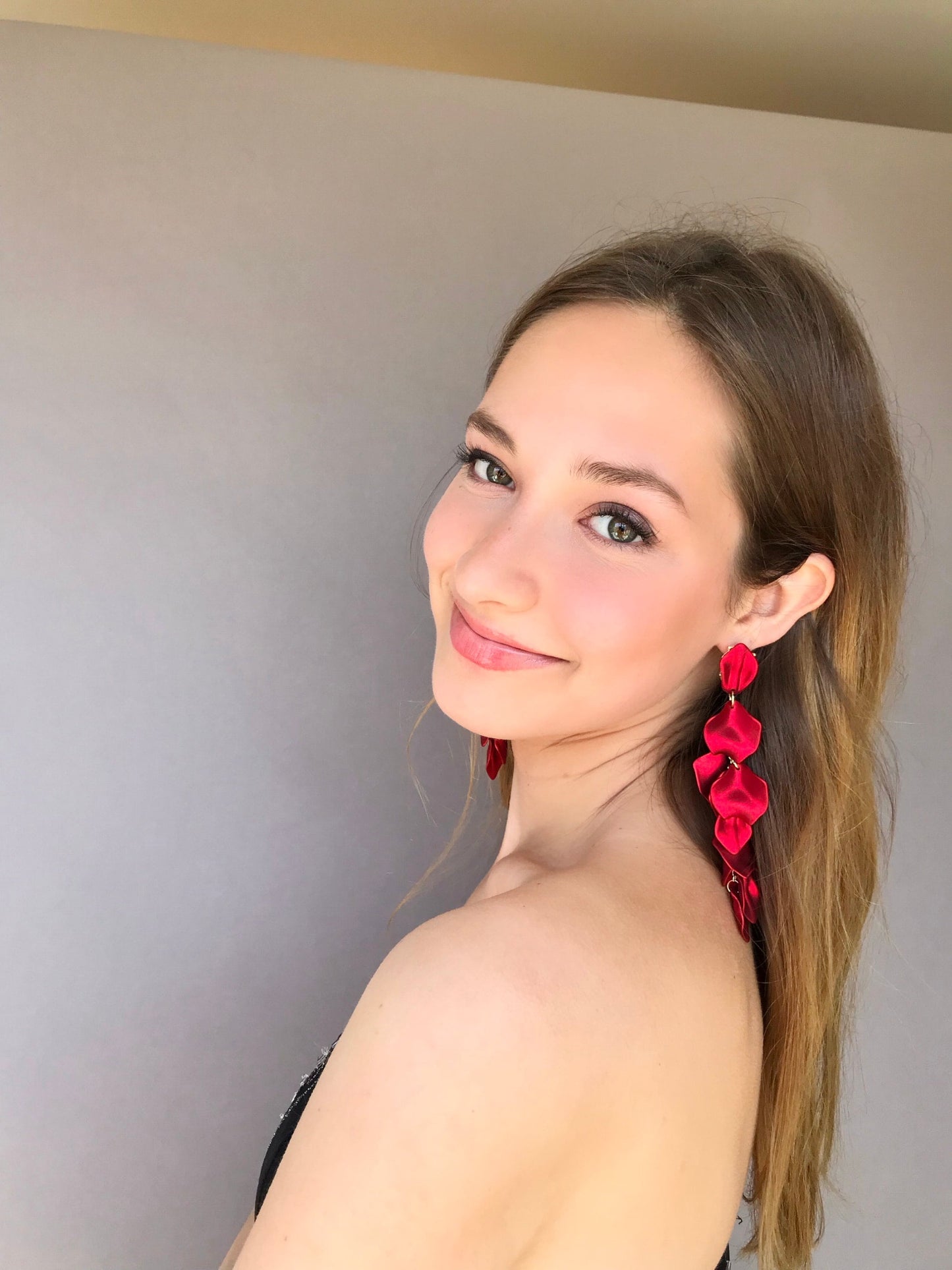 White petal statement earrings