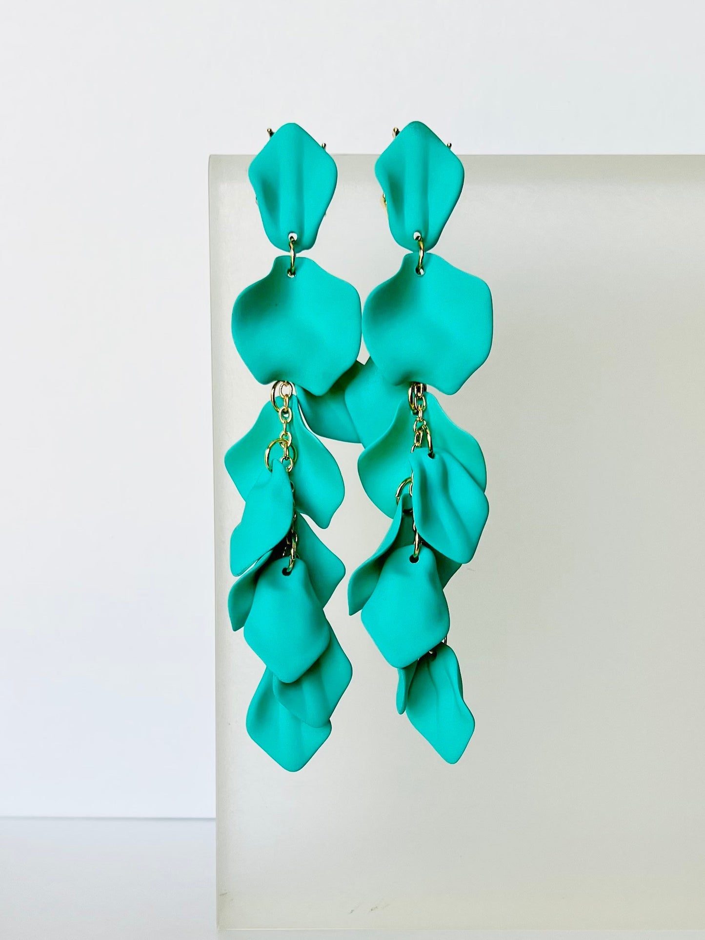 Turquoise drop petal earrings