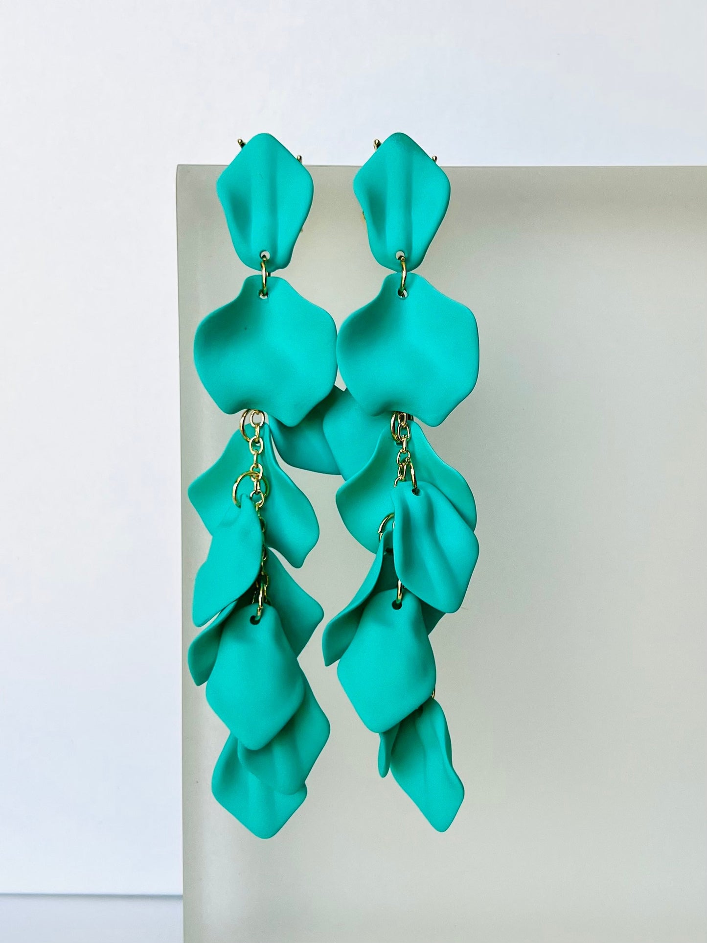 Turquoise drop petal earrings