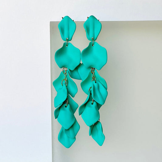 Turquoise drop petal earrings