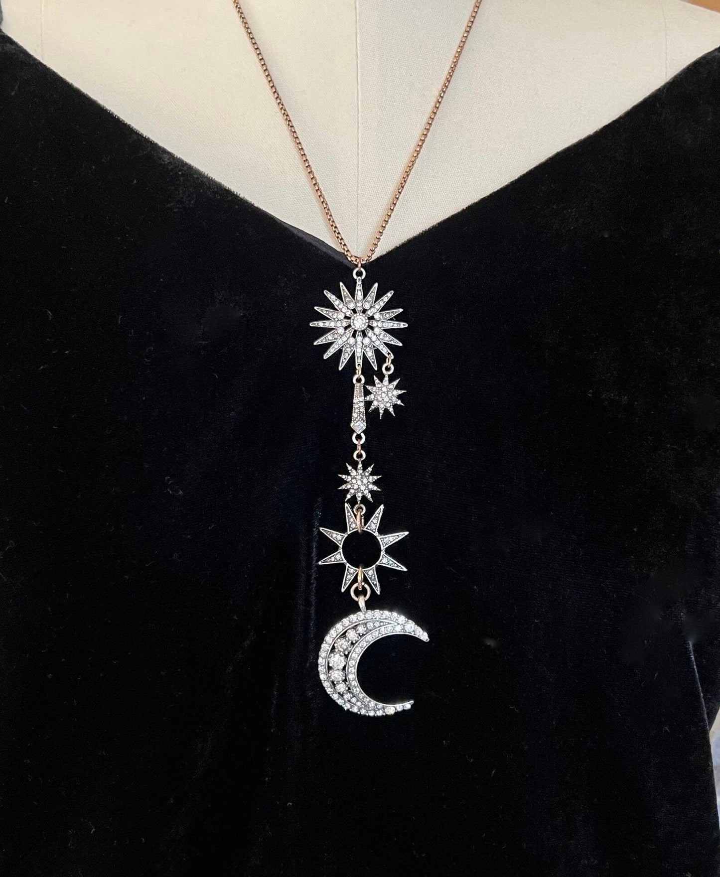 Falling star statement celestial earrings