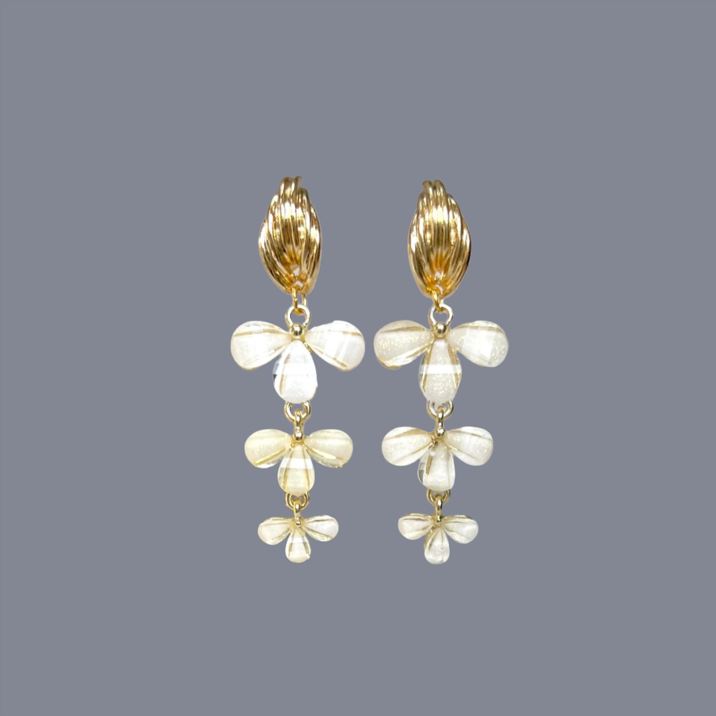 Bridal flower earrings