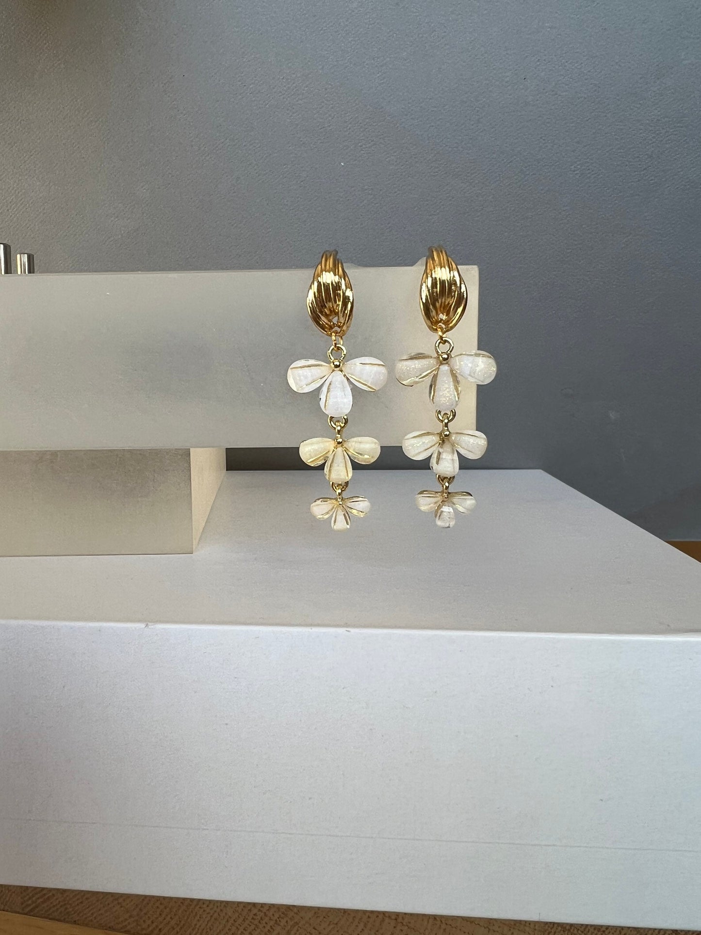 Bridal flower earrings