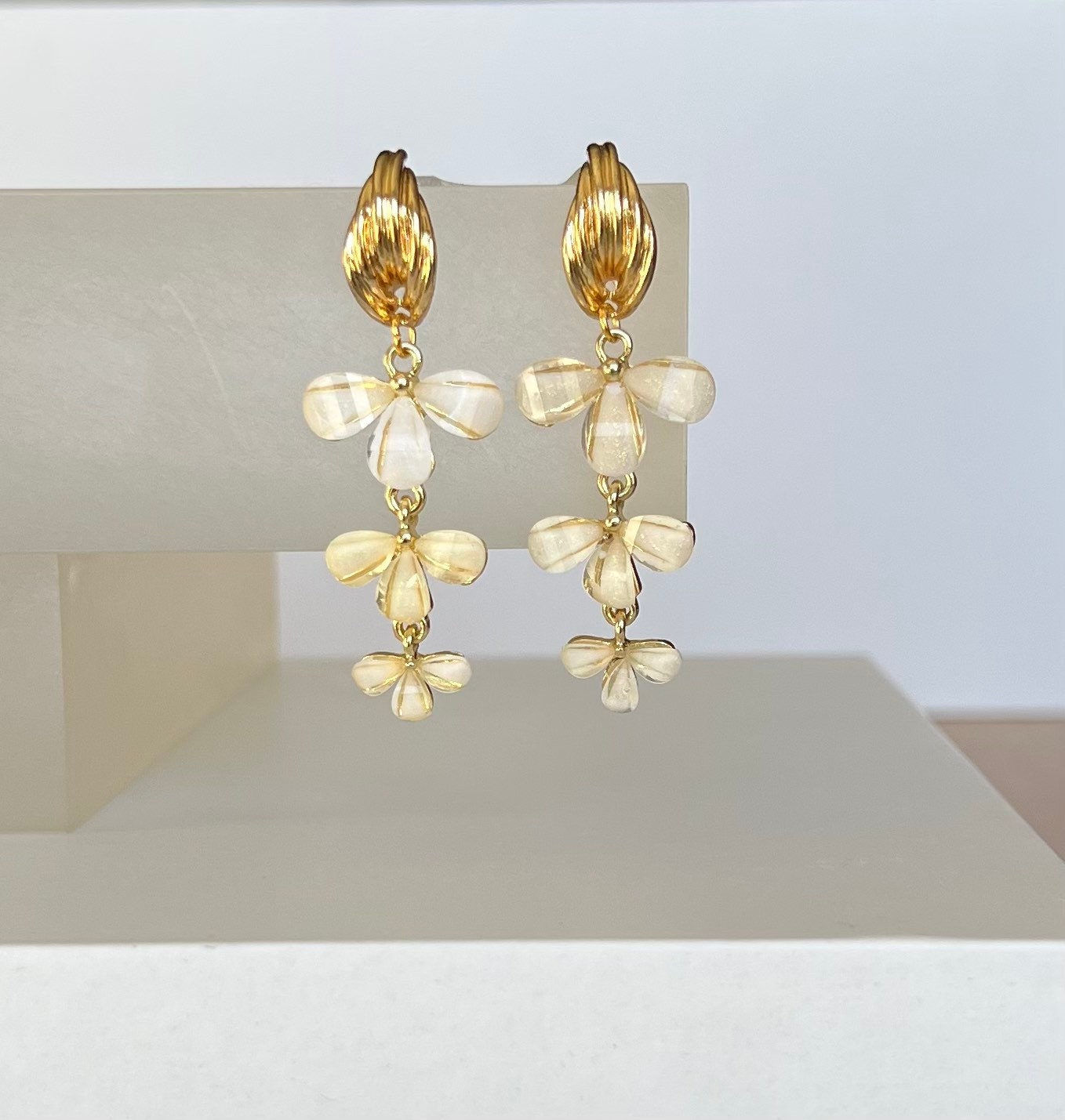 Bridal flower earrings