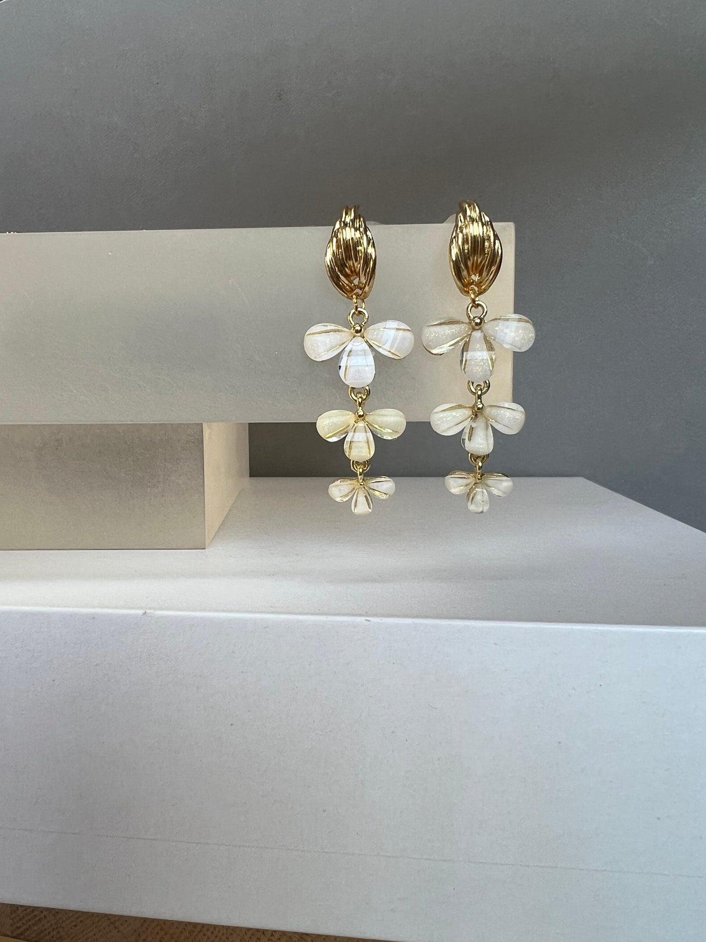 Bridal flower earrings