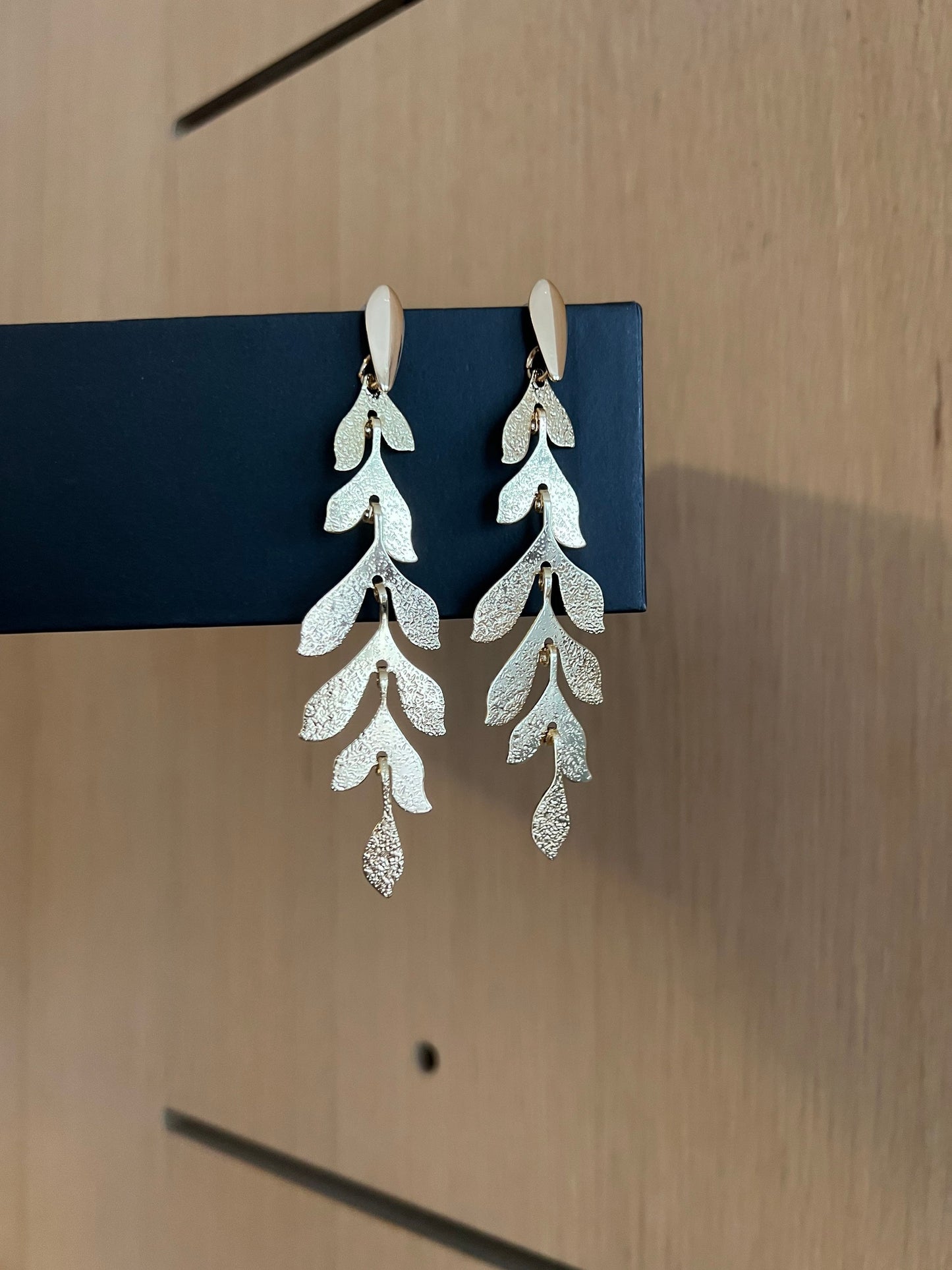 Gold leaf drop earrings