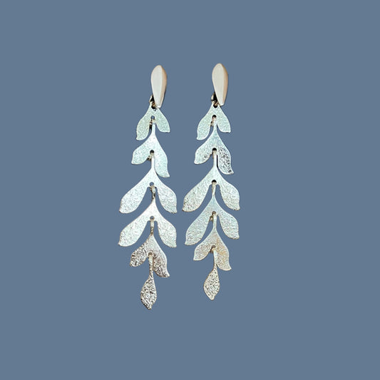 Gold leaf drop earrings