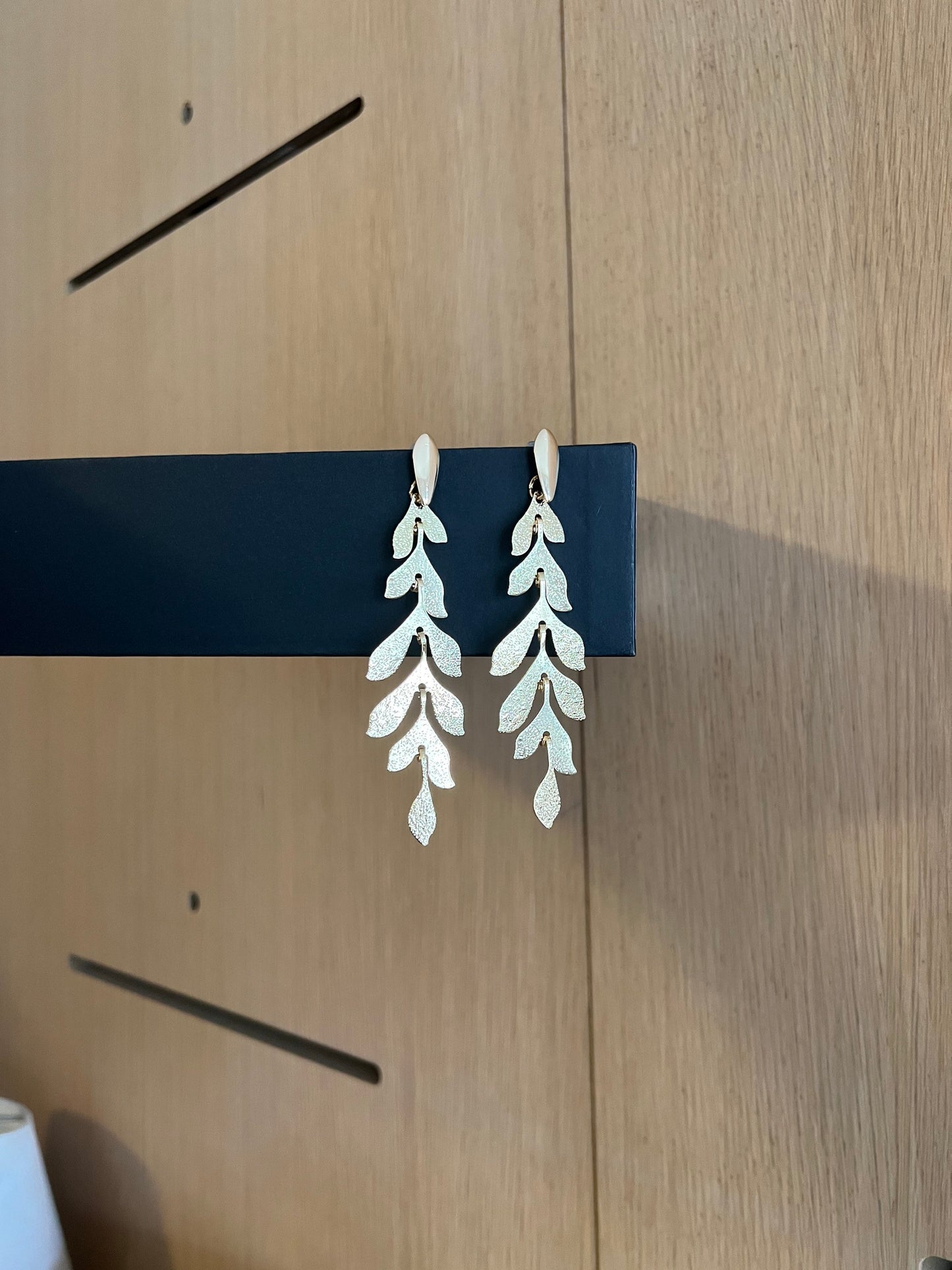 Gold leaf drop earrings