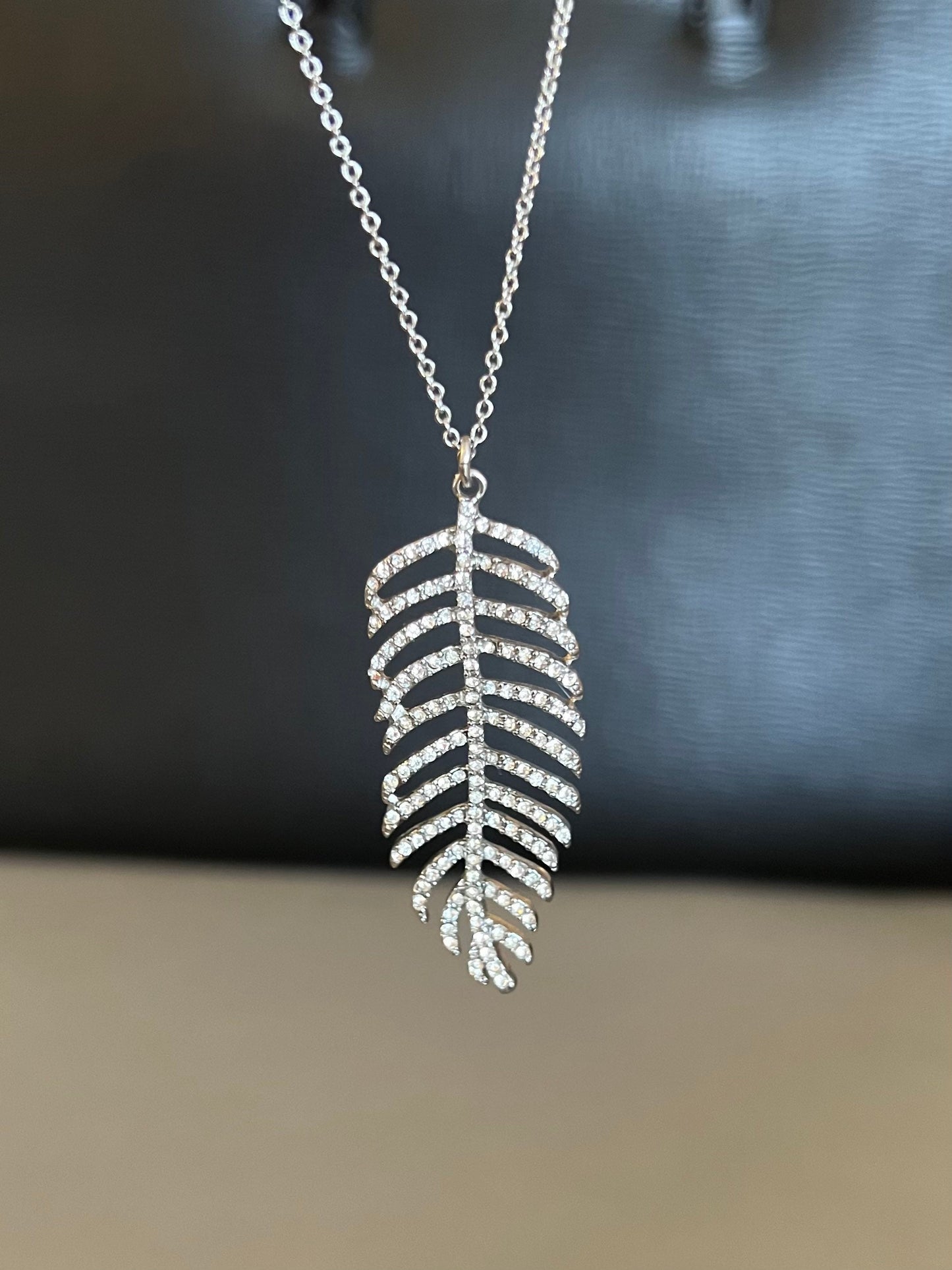Crystal leaf necklace