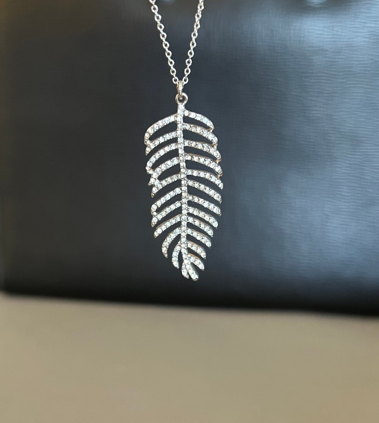 Crystal leaf necklace