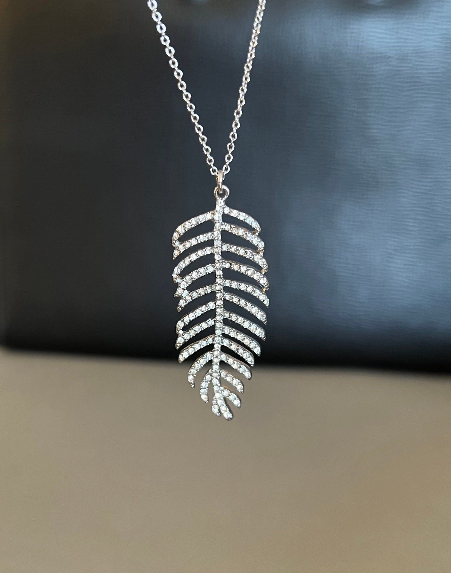 Crystal leaf necklace