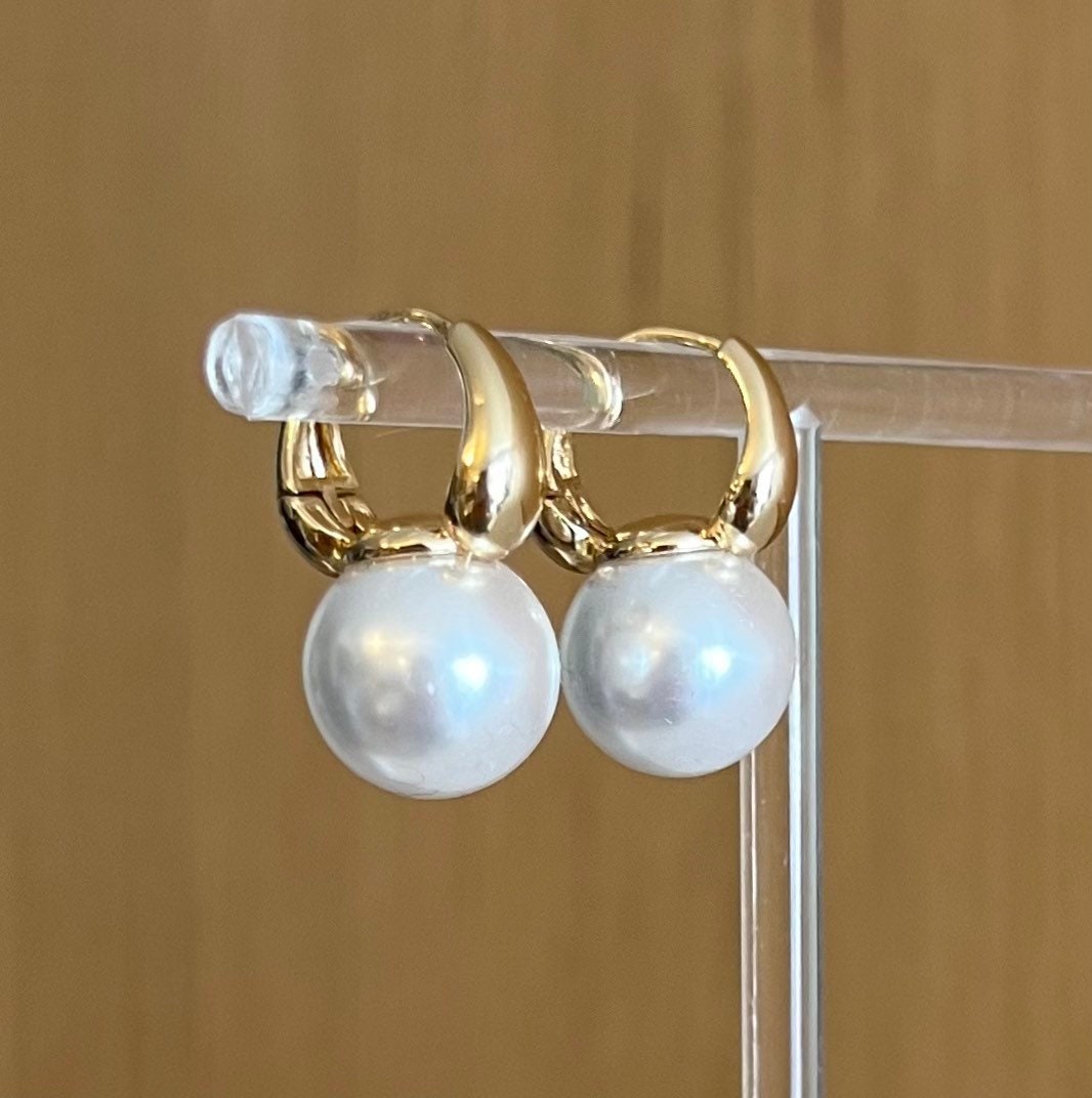 Pearl hoop earrings