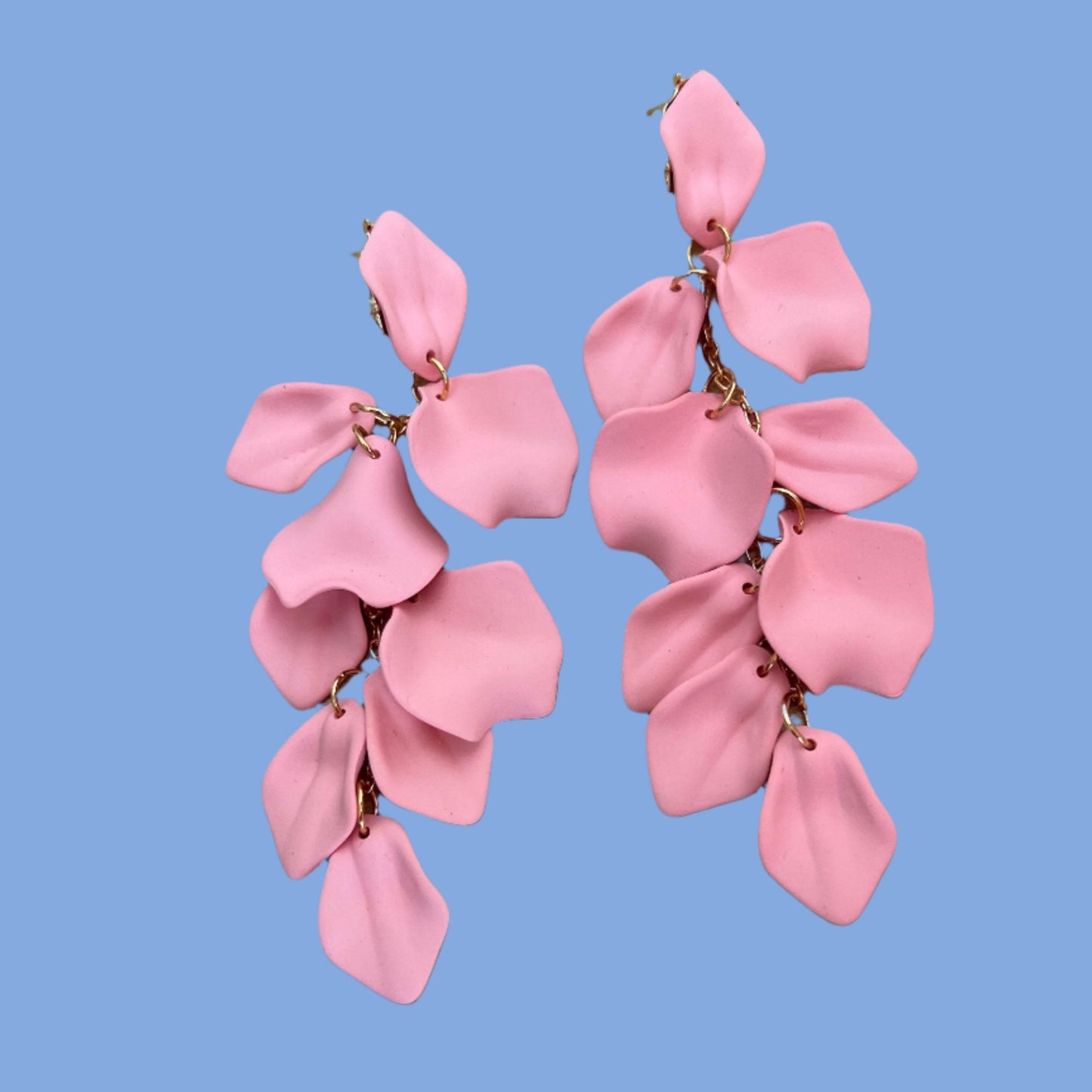 Pink petal statement earrings