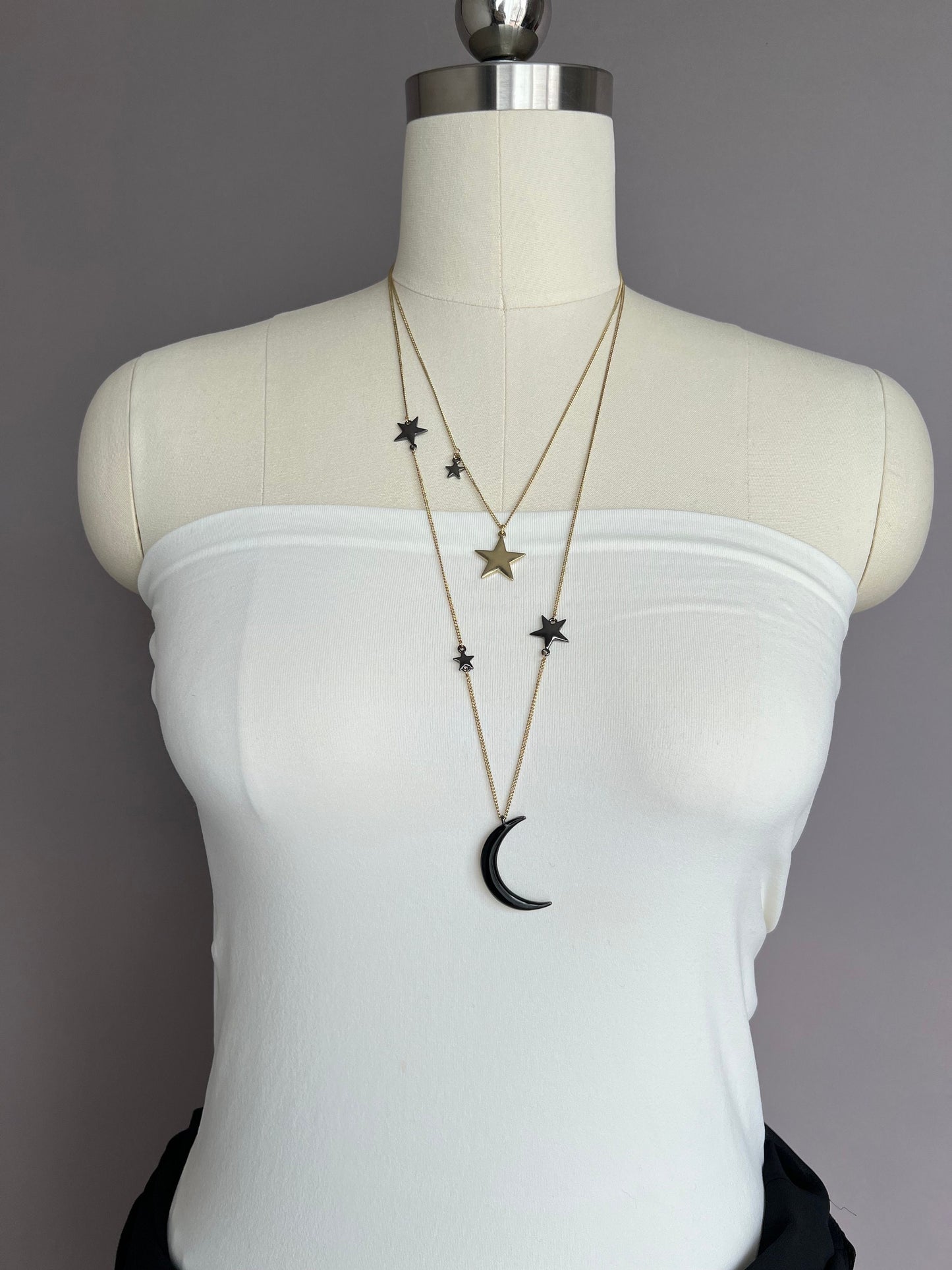 Star and moon chain necklace