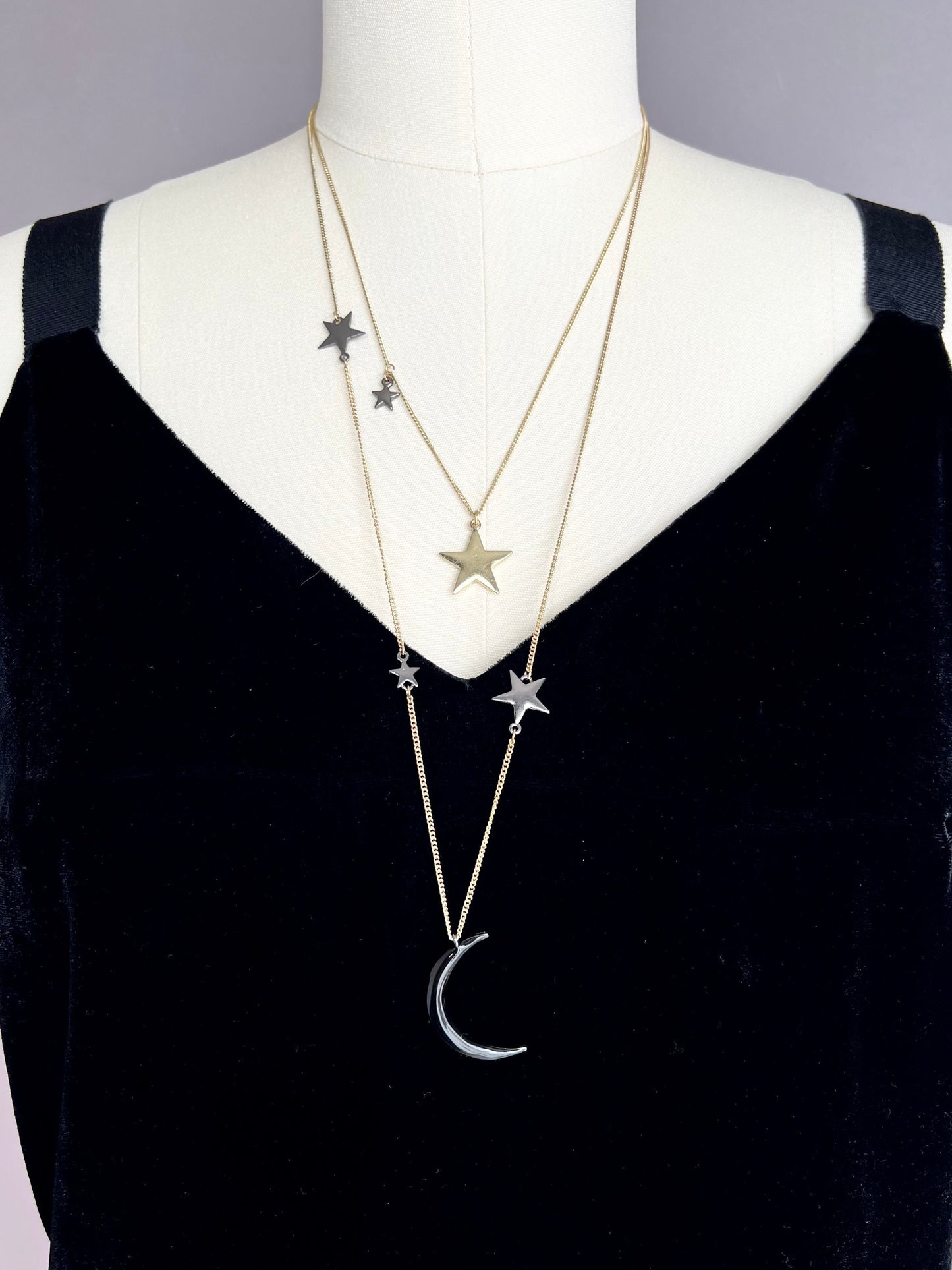 Star and moon chain necklace