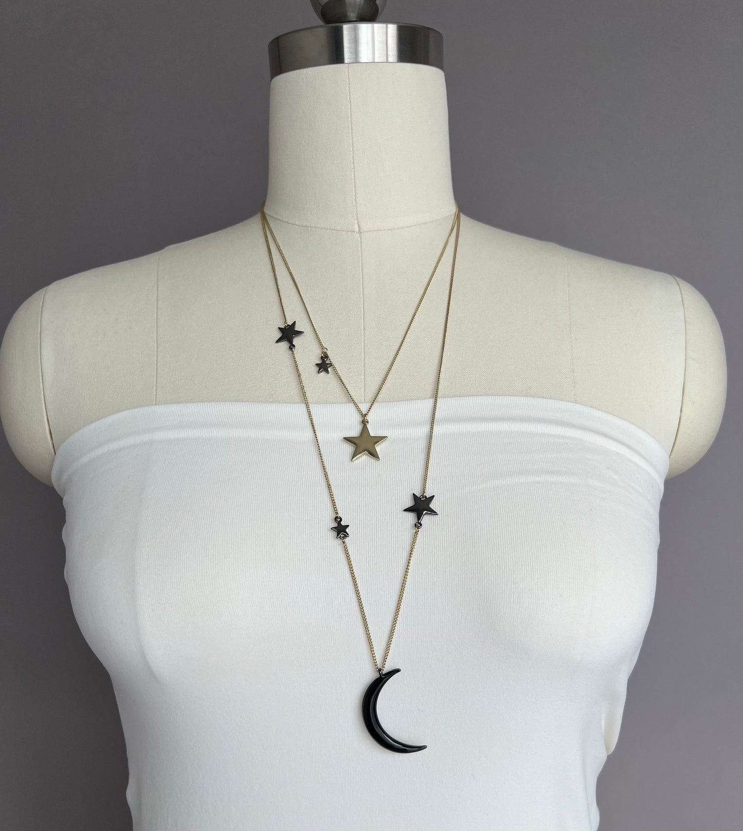 Star and moon chain necklace