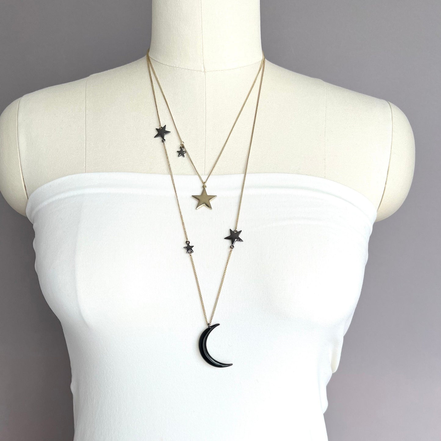 Star and moon chain necklace