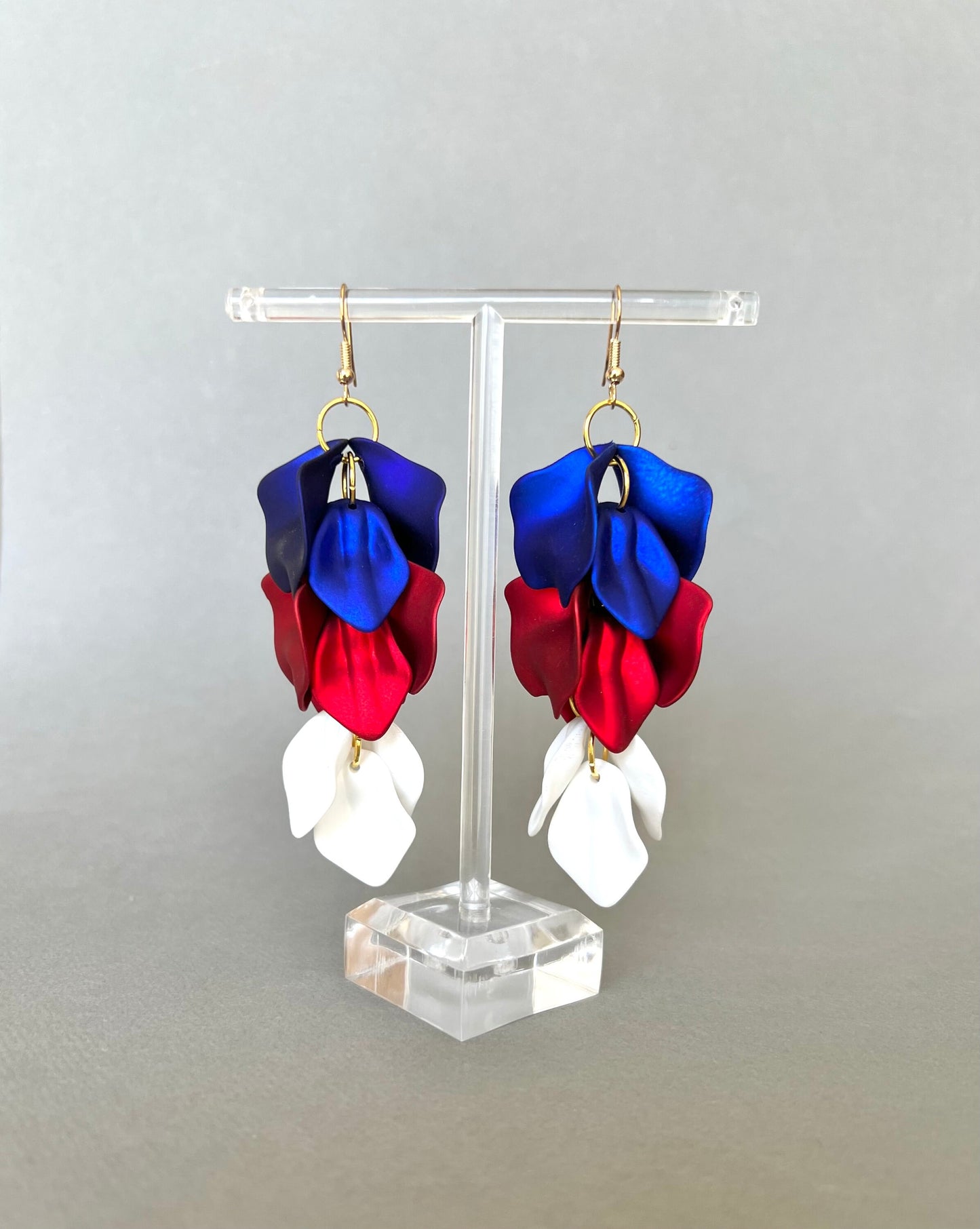 4th of July petal earrings