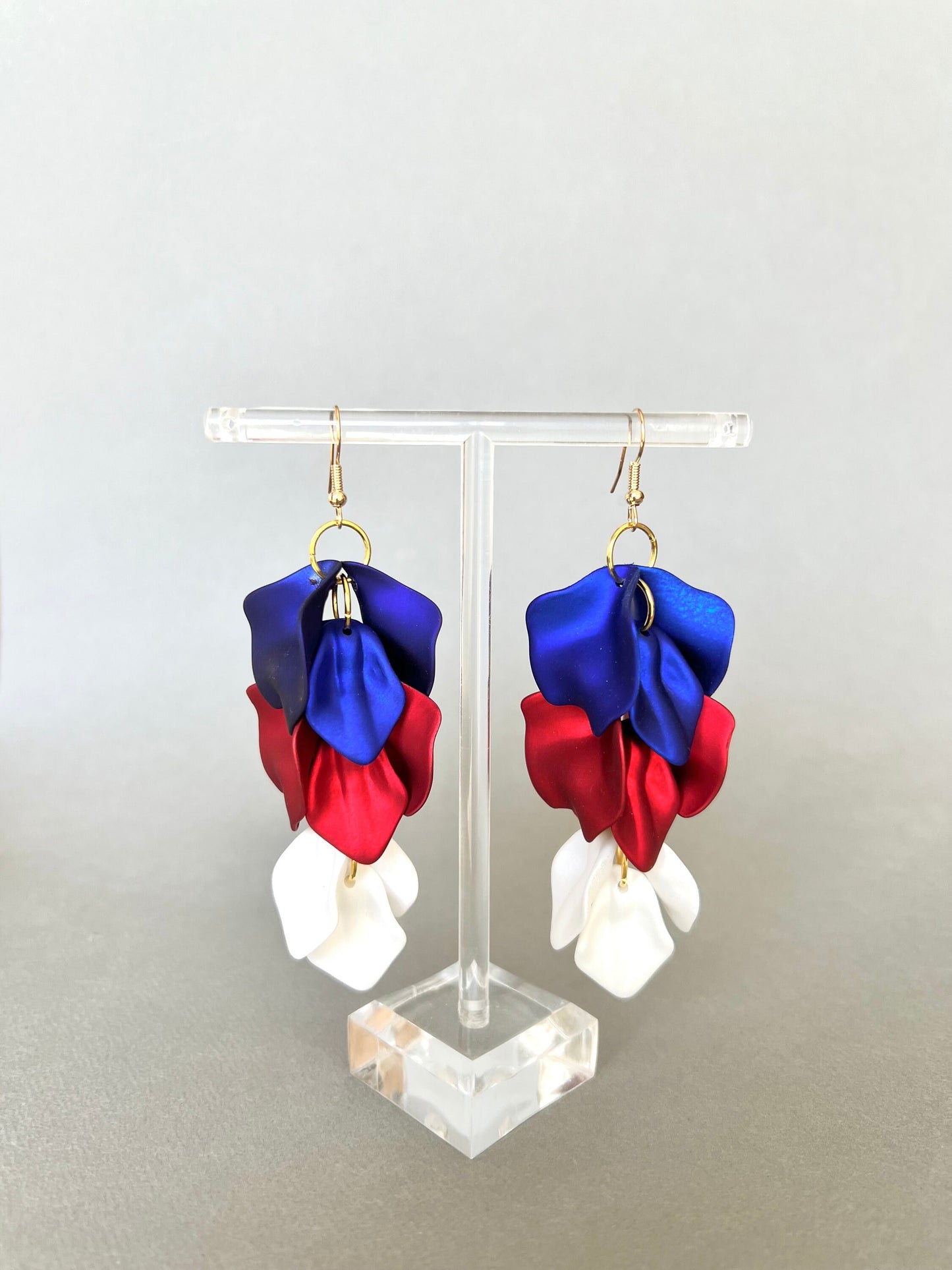 4th of July petal earrings