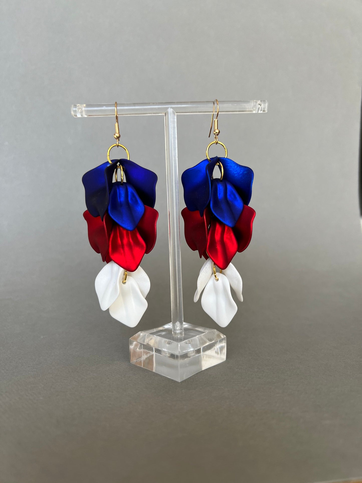 4th of July petal earrings