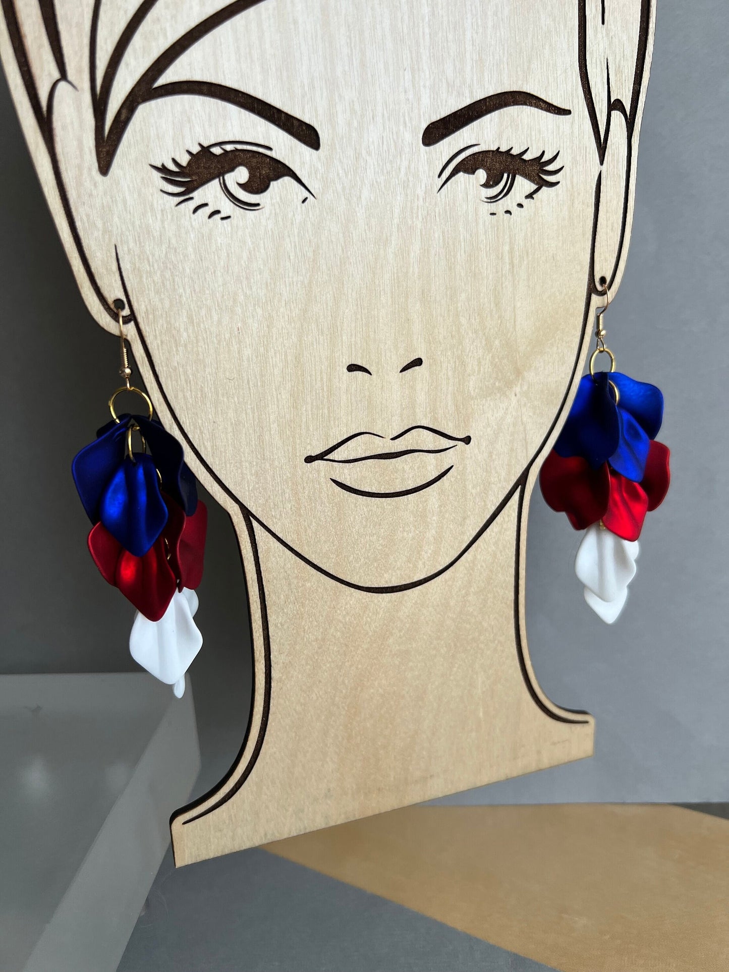 4th of July petal earrings