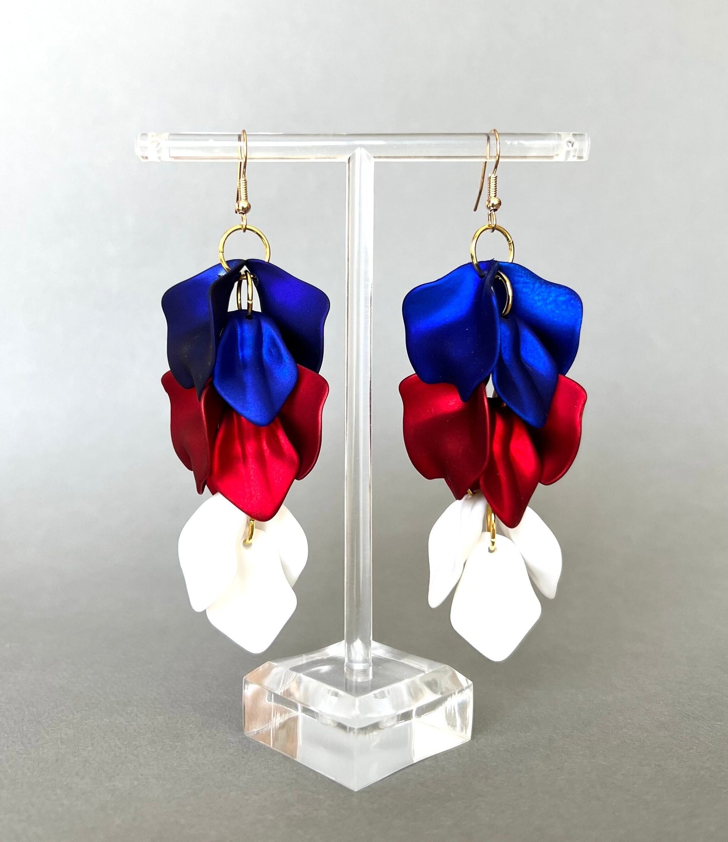 4th of July petal earrings