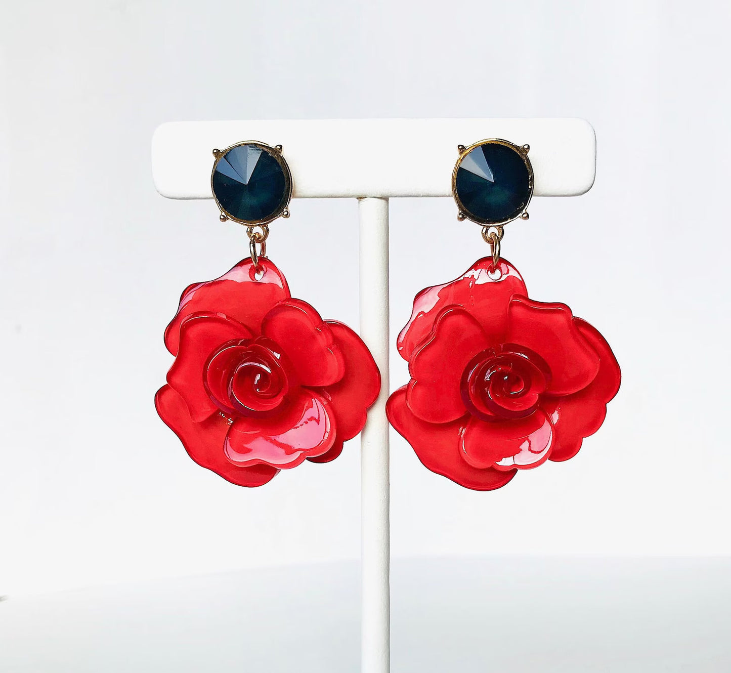 Mustard yellow flower earrings