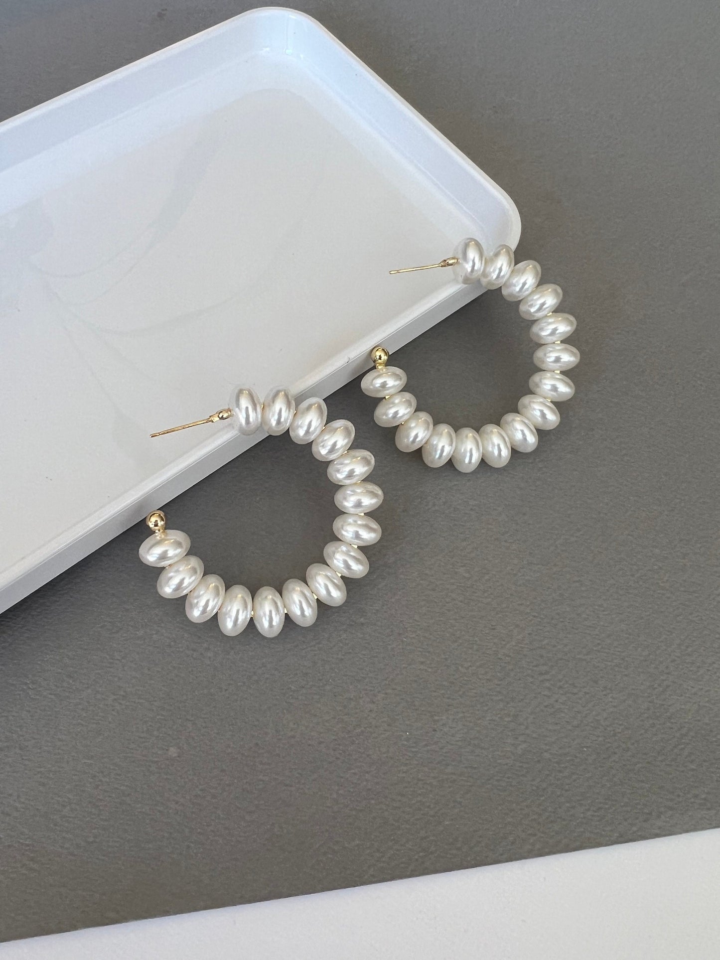 Pearl hoop earrings