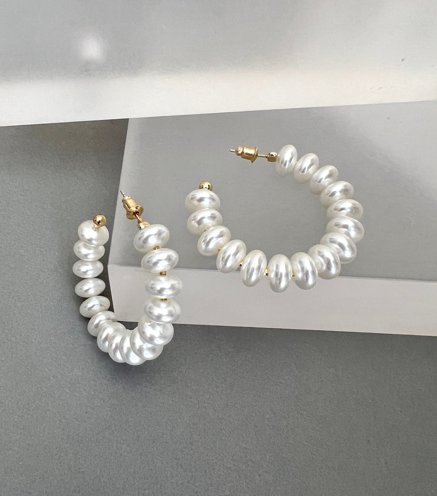 Pearl hoop earrings