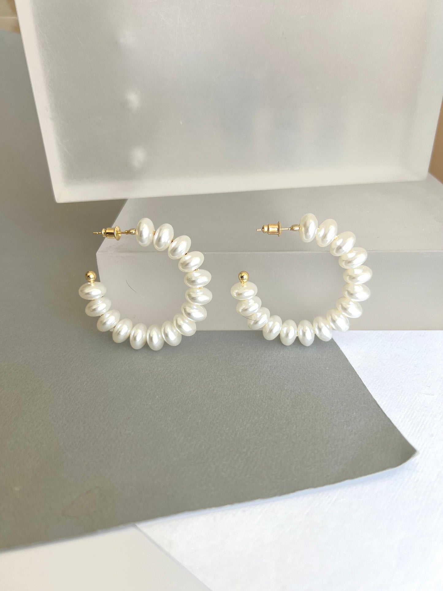 Pearl hoop earrings