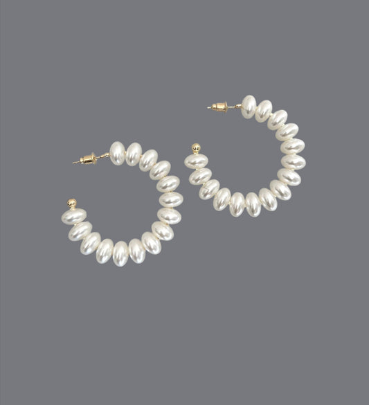 Pearl hoop earrings