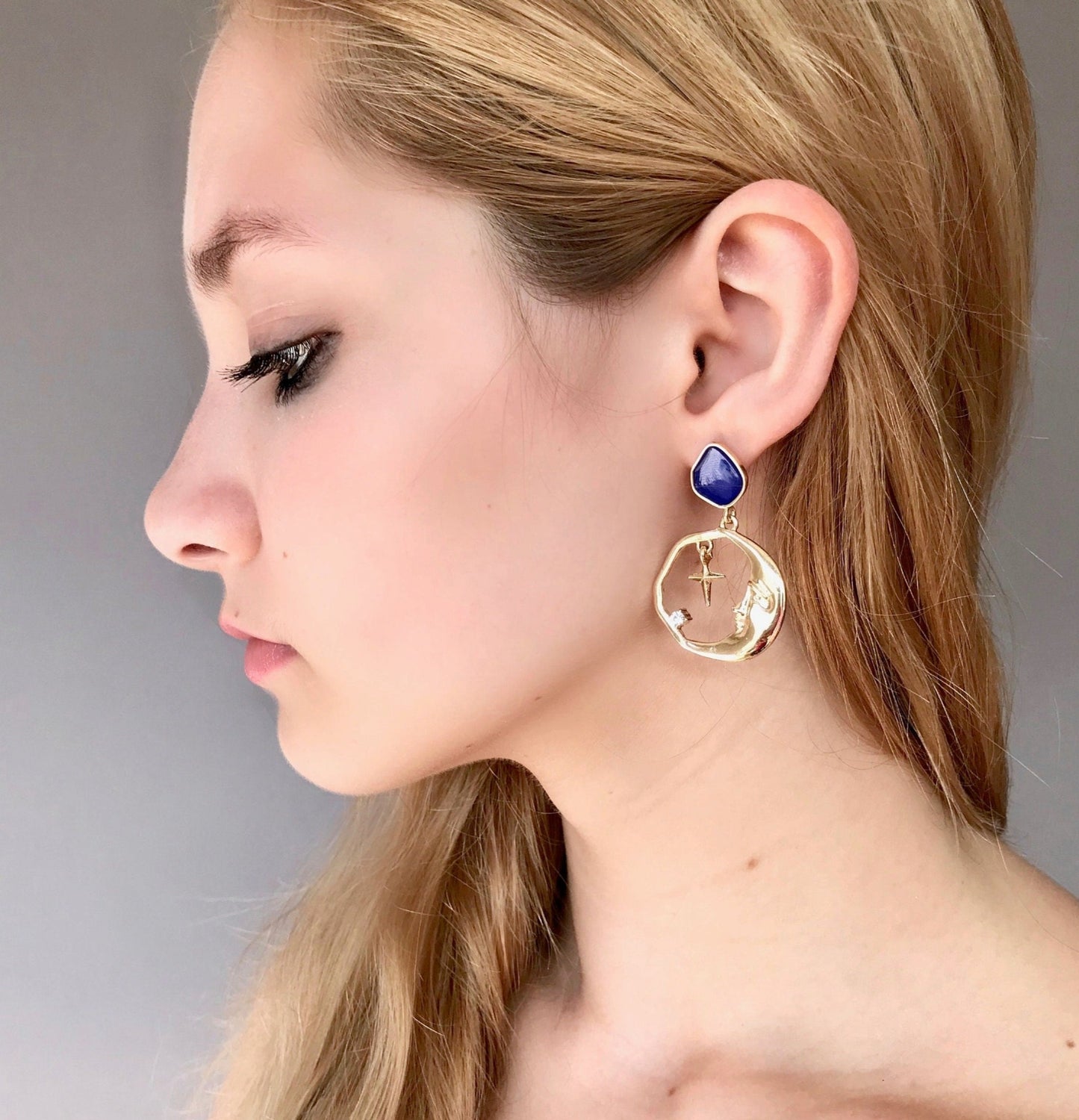 Star and moon earrings