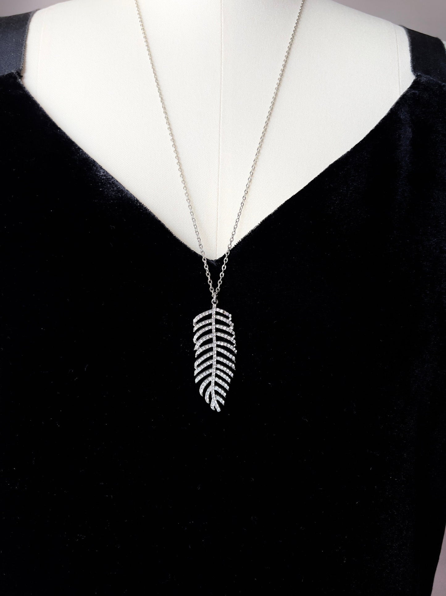 Crystal leaf necklace