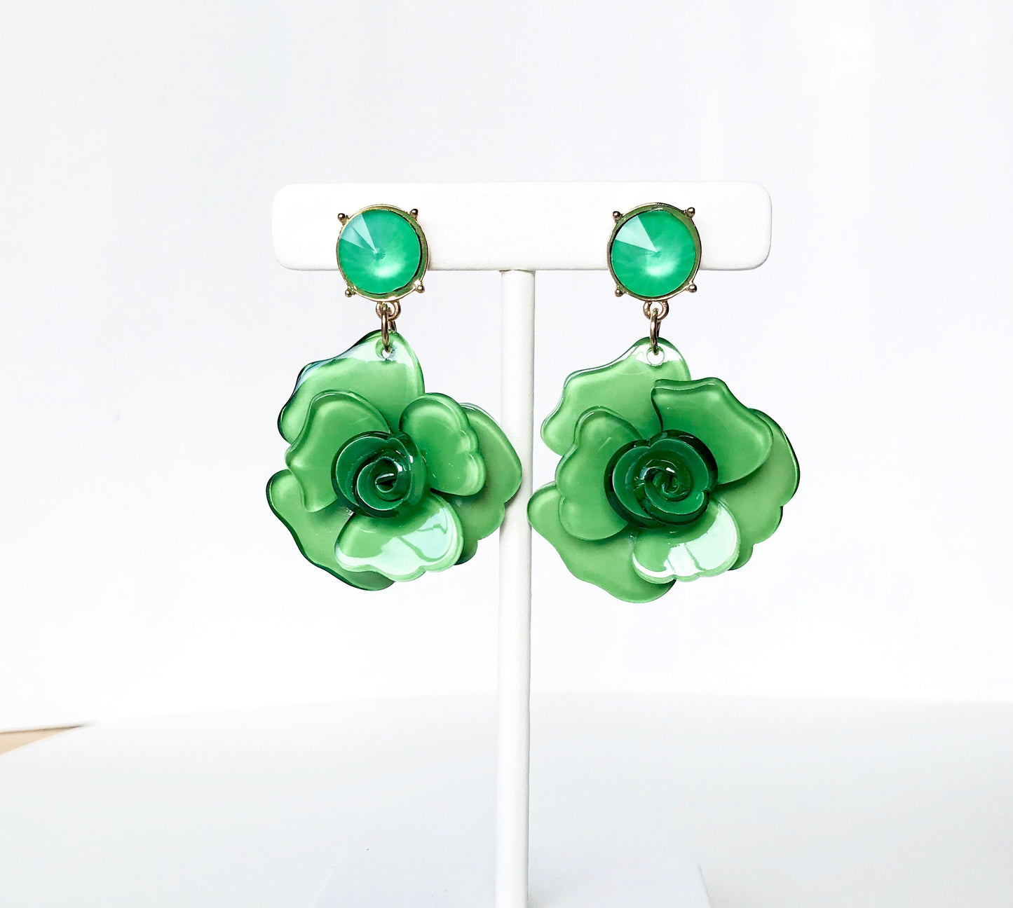 Mustard yellow flower earrings