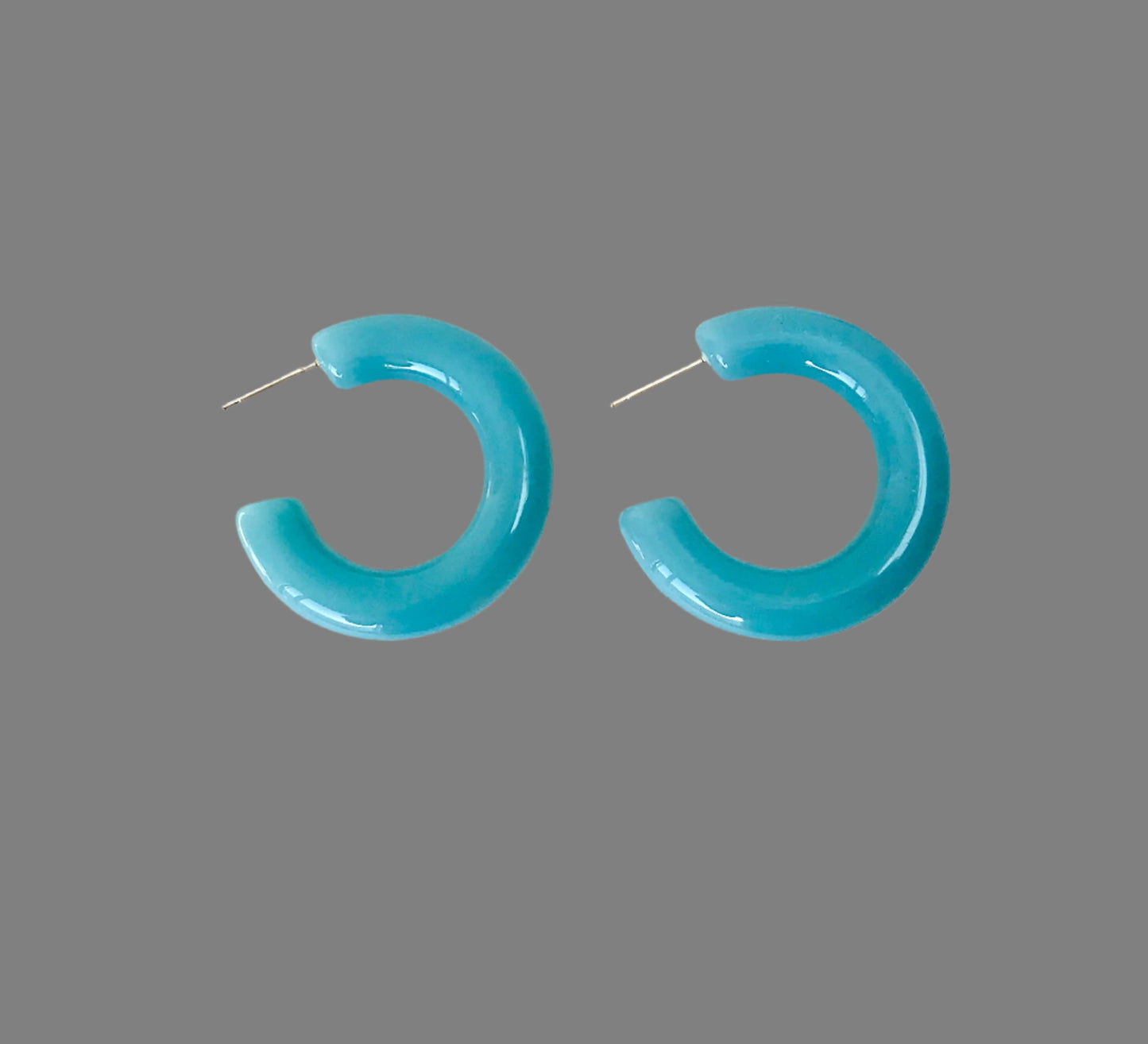 Blue turquoise hoops