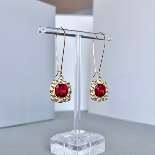Red crystal earrings